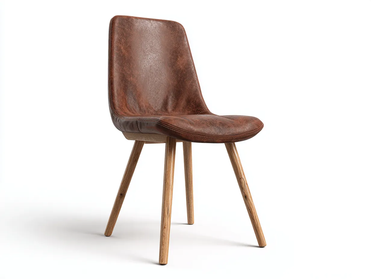 Esszimmerstühle - Kunstleder-Holz - 58x54x84 cm - Braun - Vintage