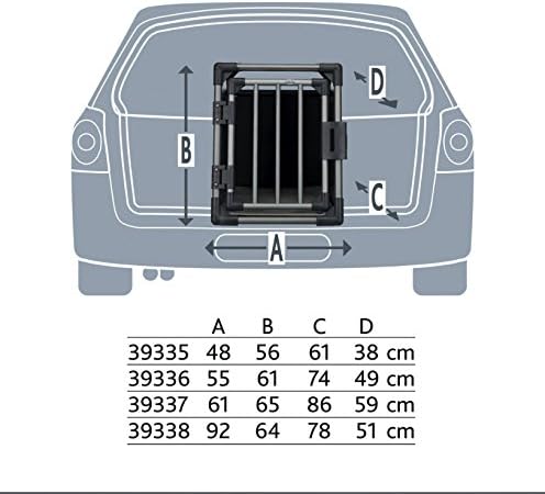 TRIXIE Hunde-Transportbox, Aluminium, L: 92 x 64 x 78 cm, grafit, rutschfste Liegematte, Klettleiste am Boden, Sicherheitsverschluss, stabil und geruscharm, hochgeschlossene Wnde - 39338
