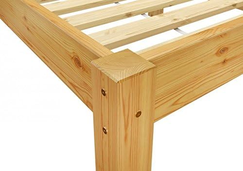 Erst-Holz®Massivholzbett Kiefer Natur 100x200 Einzelbett Futonbett Bettrahmen Rollrost 60.38-10