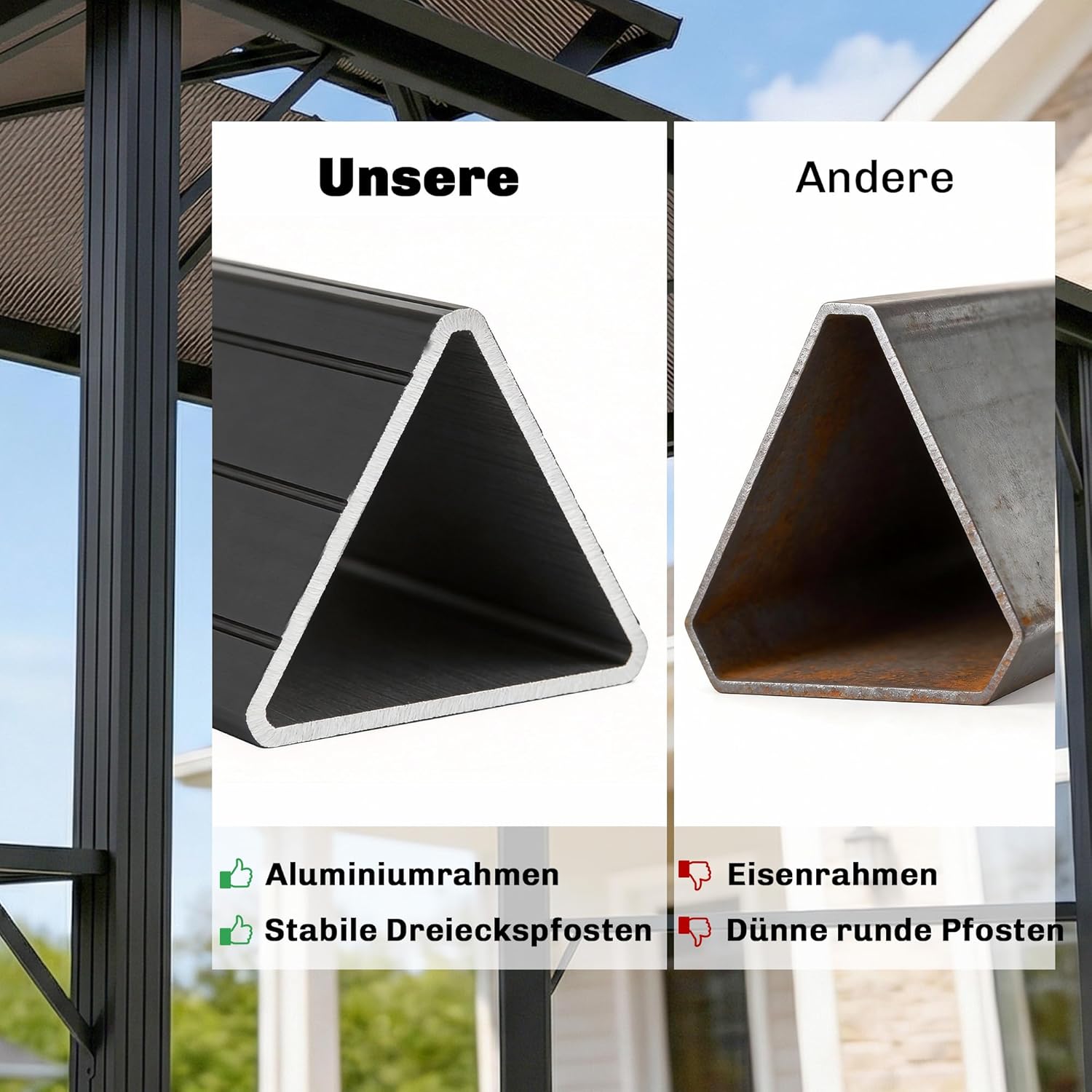 Outsunny Grillpavillon 2,5 x 1,5 m, Wasserdicht Grillüberdachung mit Doppeldach aus Polycarbonat Seitenregalen Aluminiumrahmen UV-Beständige Grill Pavillon Grillzelt für BBQ Garten Party Braun