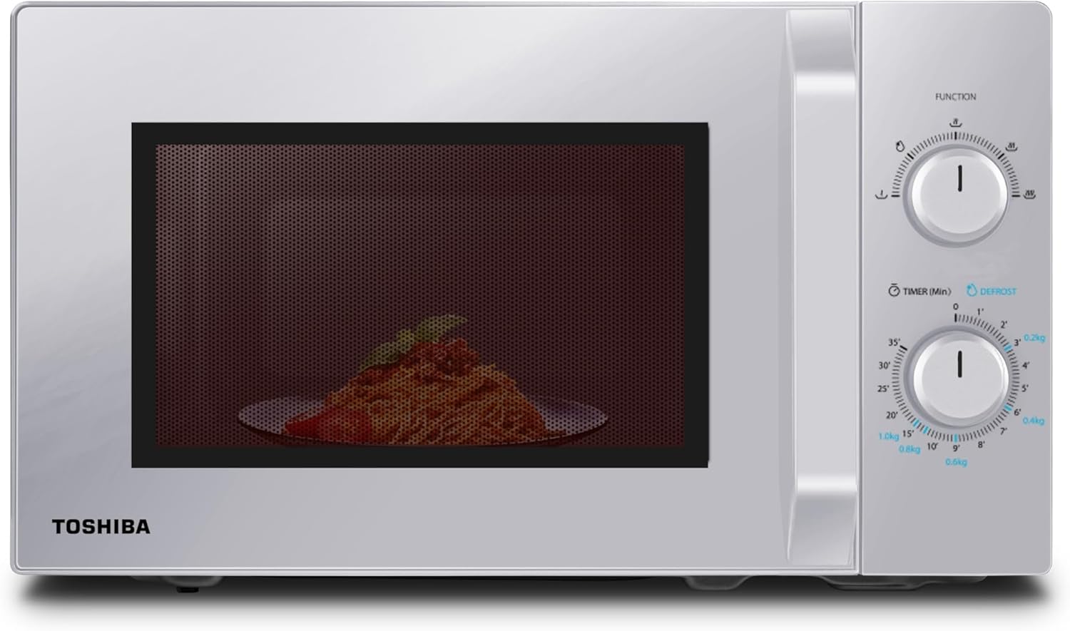 Toshiba MW2-MM20PF(BK) Freistehend Mikrowelle/Solo-Mikrowelle / 20L / 800W / 5 Leistungsstufen mit praktischer Auftaufunktion/LED-Beleuchtung im Innenraum/Schwarz