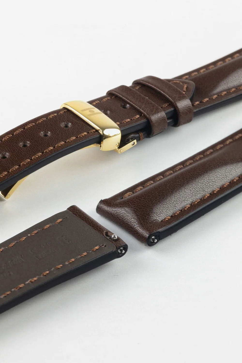 Hirsch LUCCA Tuscan Leather Watch Strap in BROWN