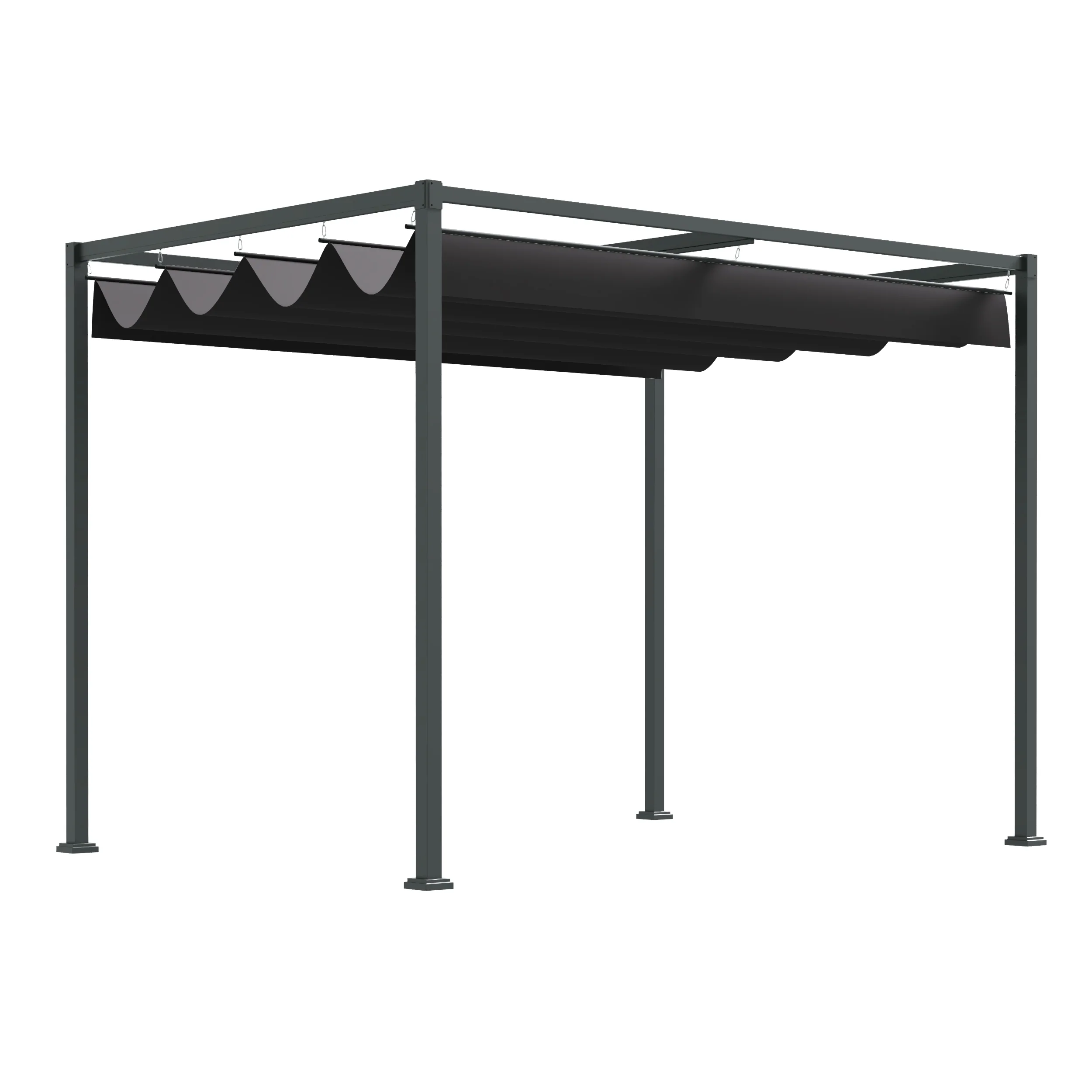 Outsunny Pergola Tuin 298x213x222 cm Polyester Zonnendak voor Tuin
