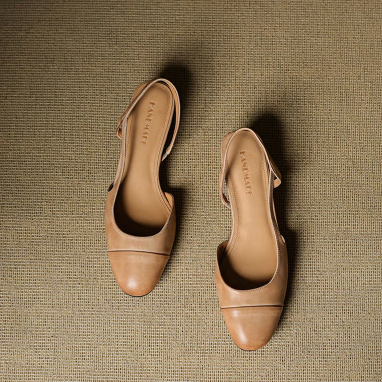 Slingback-Pumps aus echtem Leder f��r Damen