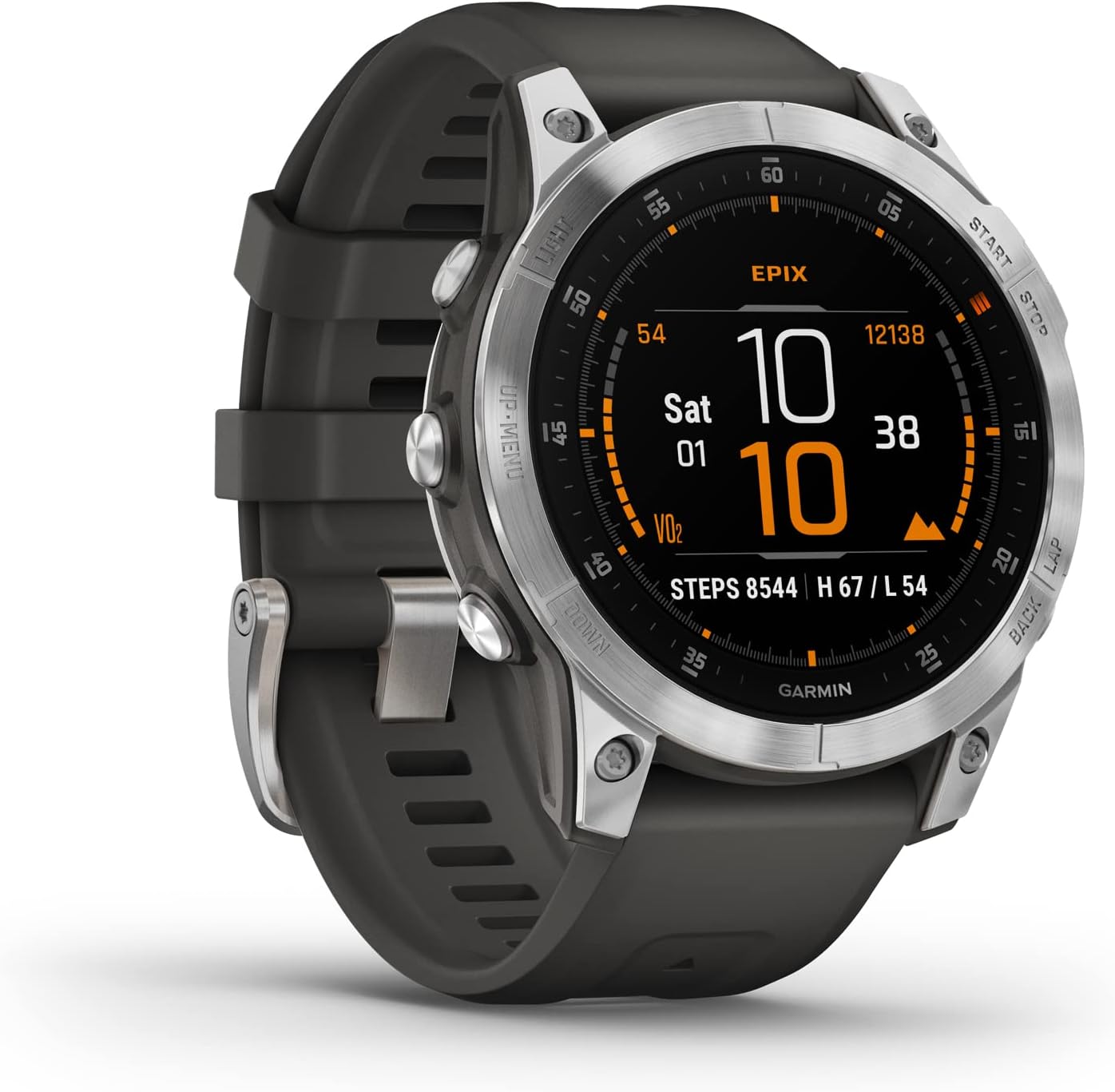 EPIX – GPS-Multisport-Smartwatch mit brillantem 1,3“ AMOLED-Display und Touch-/Tastenbedienung. TOPO-Karten, 60 Sport-Apps, Music, Pay, bis zu 16 Tage Akkulaufzeit, wasserdicht.