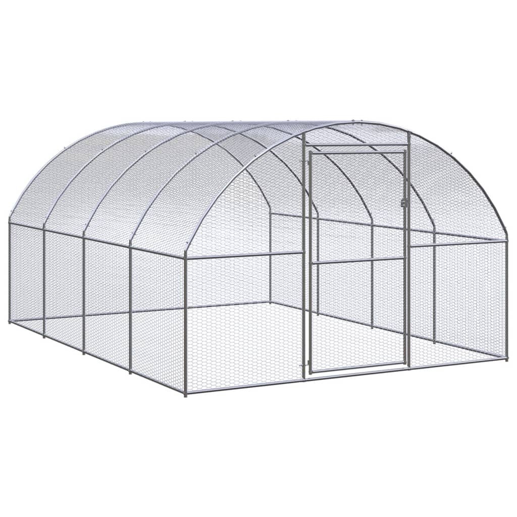 2025 Recinto para gallinas de acero galvanizado – Jaula exterior 3 x 4 x 2 m, recorrido libre, gallinero