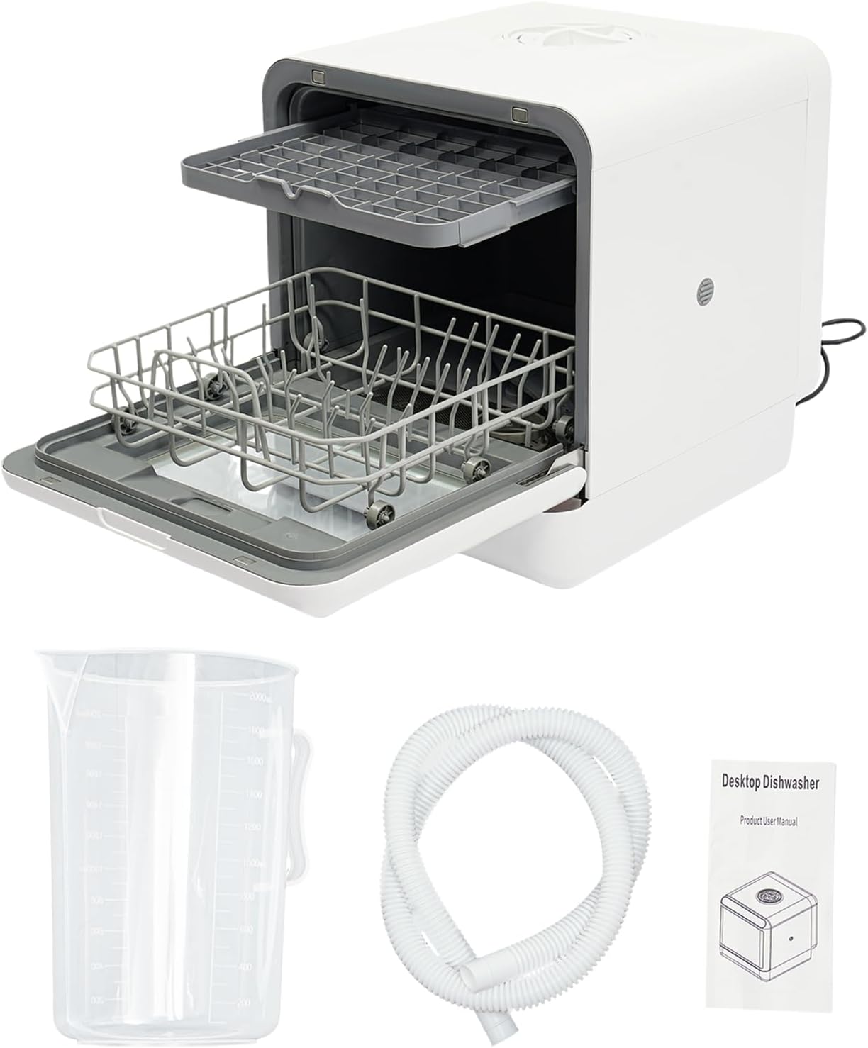 Freistehender Tischgeschirrspüler Mini Geschirrspüler mit 6L Wassertank,Spülmaschine Klein,Touch Control, Platz für 4-6 Maßgedecke, für Wohnungen, Schlafsäle, Camping