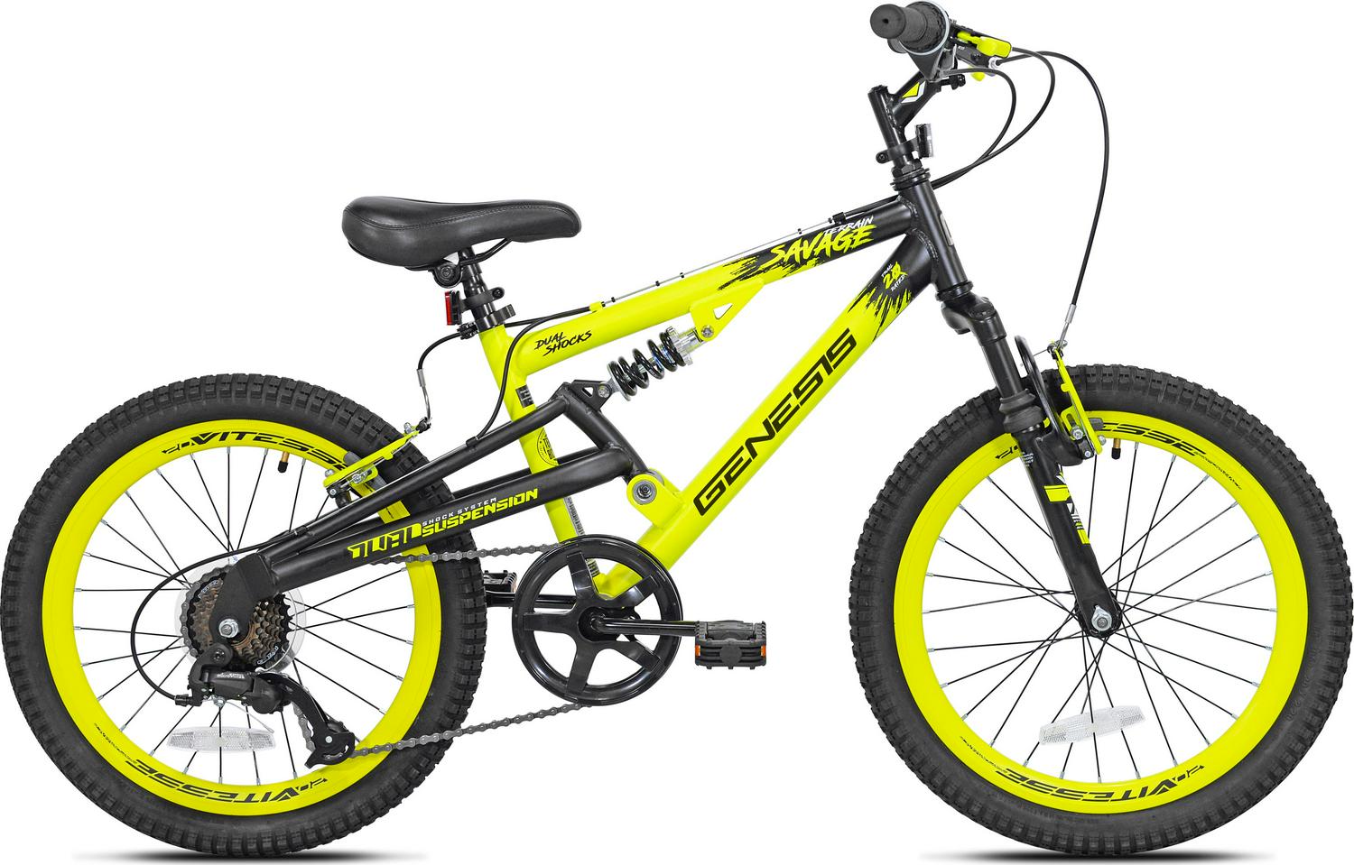 Genesis 20 Savage Boy’s Mountain Bike, Yellow/Black