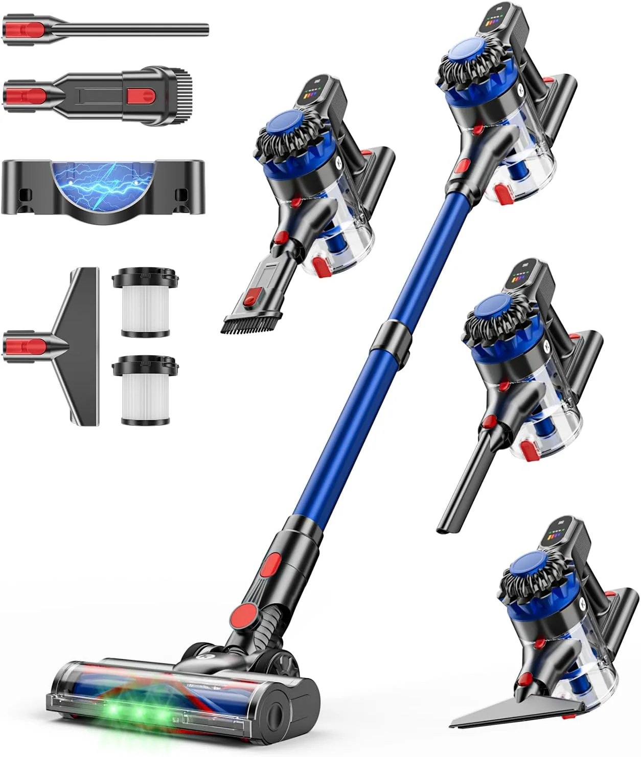 Cordless Vacuum Cleaner. 500W/40Kpa Vacuum Cleaners for Home. 60Mins Stick Vacuum with LED Display. Anti-Tangle & Wall Mount Charging. 8 in 1 Lightweight Vacuum for Hard Floors Carpet Pet Hair