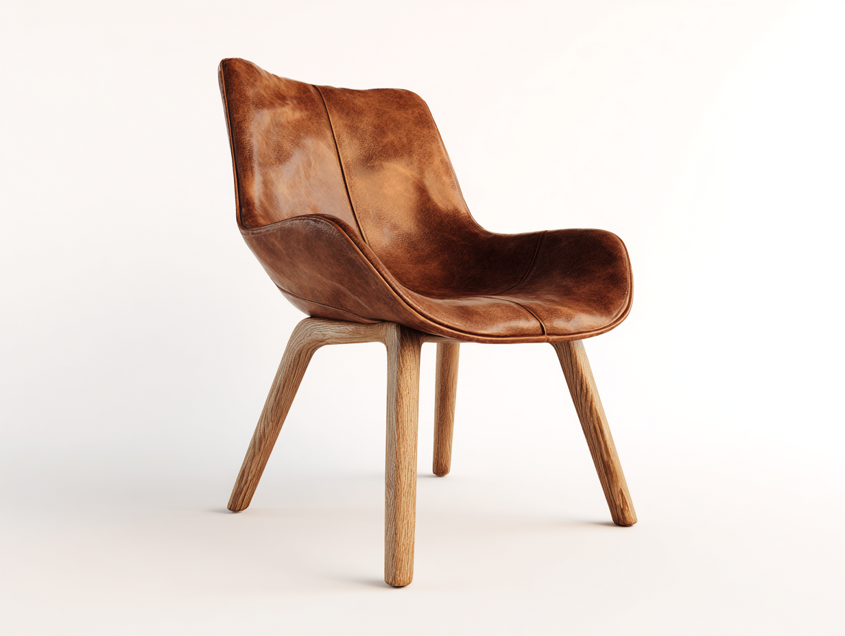 Esszimmerstühle-Leder-Holz-54x63x85 cm-Braun-Modernes Design