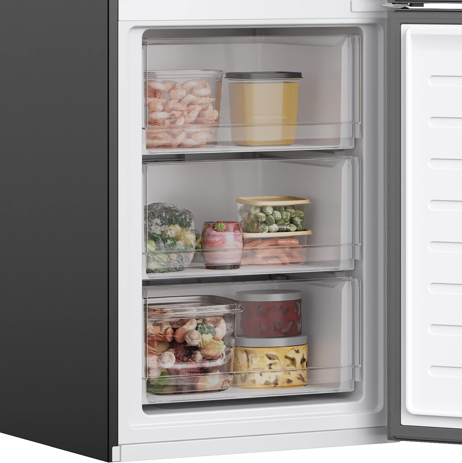 Hoover HOCE7618DX 2D Kühl-Gefrier-Kombination/Freistehend/Total No Frost/WiFi Connected & Smart hOn–App/Externes elektronisches Display/Inox Look