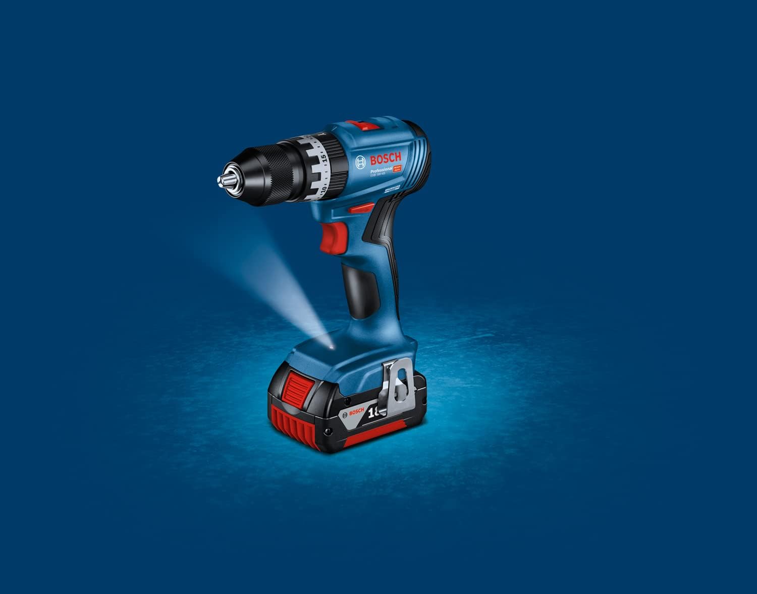 Bosch Professional 18V System Akku Schlagbohrschrauber GSB 18V-45 (Drehzahl 1.900 min⁻¹, inkl. 2x 2.0Ah Akku, GAL 18V-2082, 82-teiliges Zubehör-Set, L-Case Pick & Click)