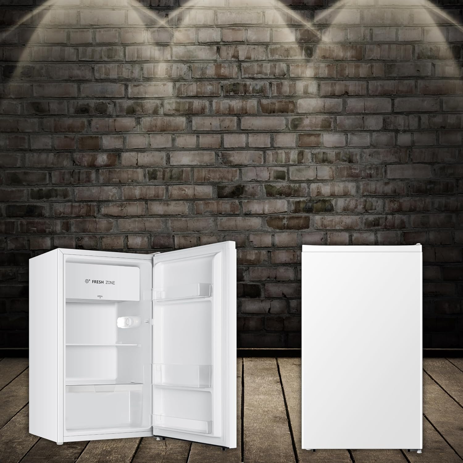 PKM KS93E Kühlschrank mit Kaltlagerzone | 94 Liter | Weiß | Sehr leise mit 36 dB | Wechselbarer Türanschlag | 1 Gemüseschublade | 47,5 cm Breite | Regelbares Thermostat | Energieeffienzklasse E