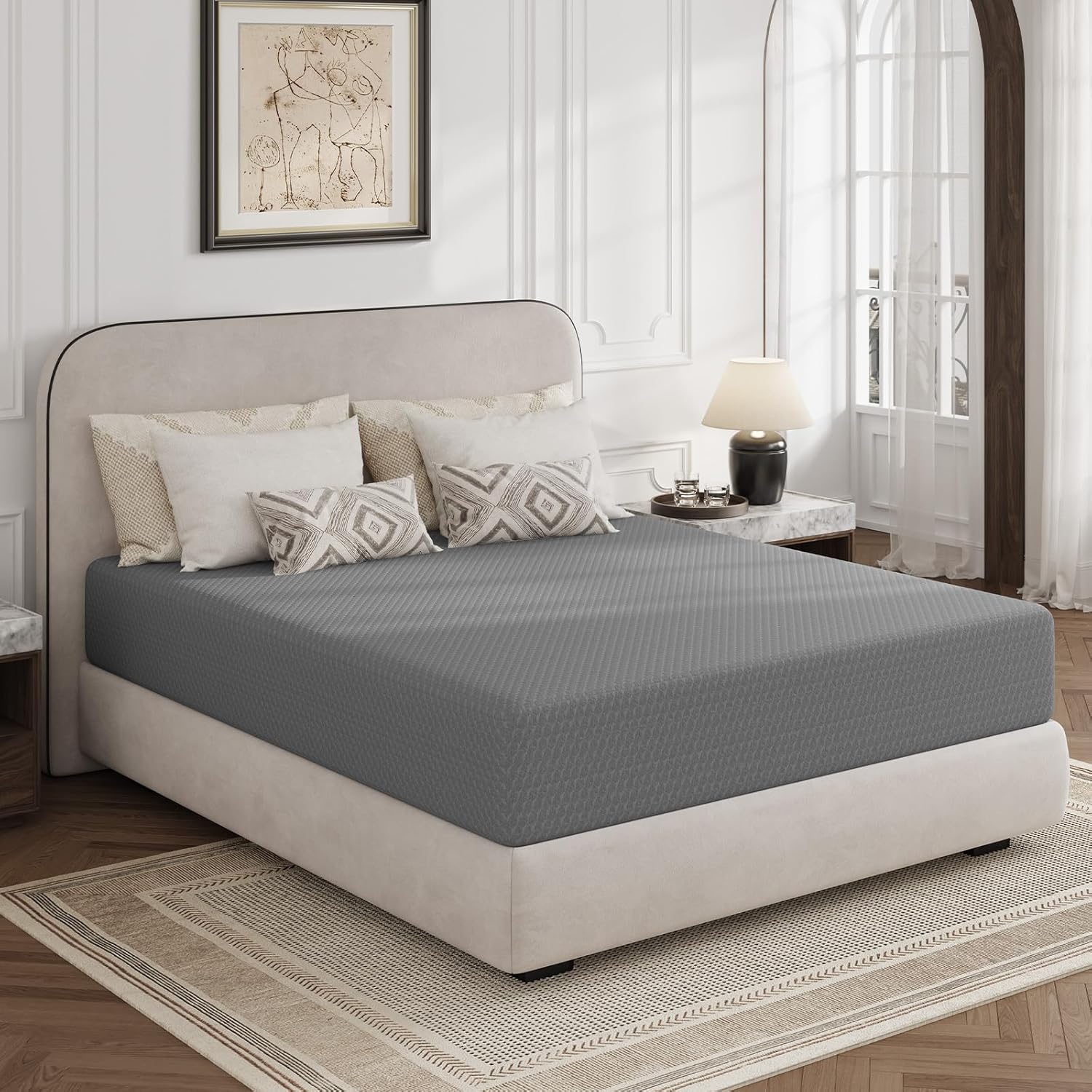 Novilla Queen Mattress 12 Inch, Queen Memory Foam Mattress for Cool Night Sleep & Pressure Relief, Thermally Balanced Foam Mattresses for Heat Dissipation, CertiPUR-US Certified Mattresses in a Box