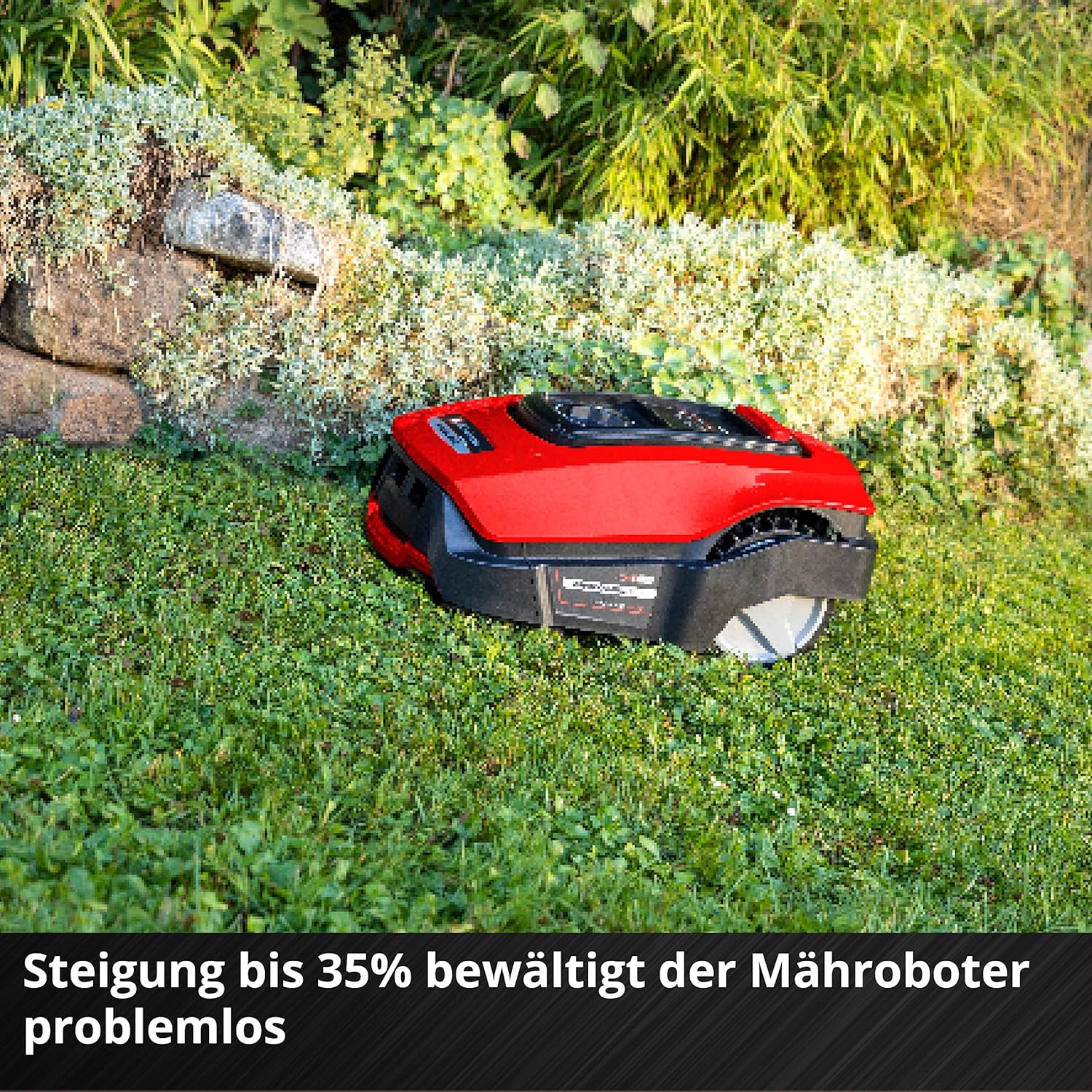 Einhell Mähroboter FREELEXO 1200 LCD BT Power X-Change (Li-Ion, 18 V, Multizonenmäher, Bluetooth App, 18 cm Schnittbreite, inkl. 5,2 Ah Akku, 4 Klemmen, Garage)