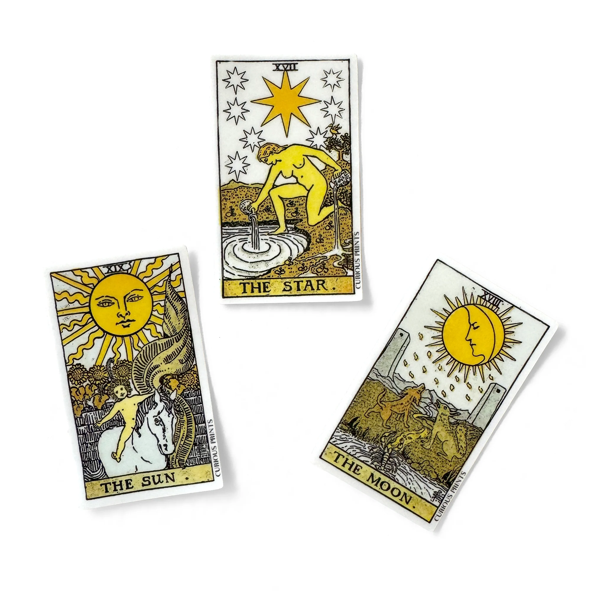 Vintage Moon Tarot Card Waterproof Sticker