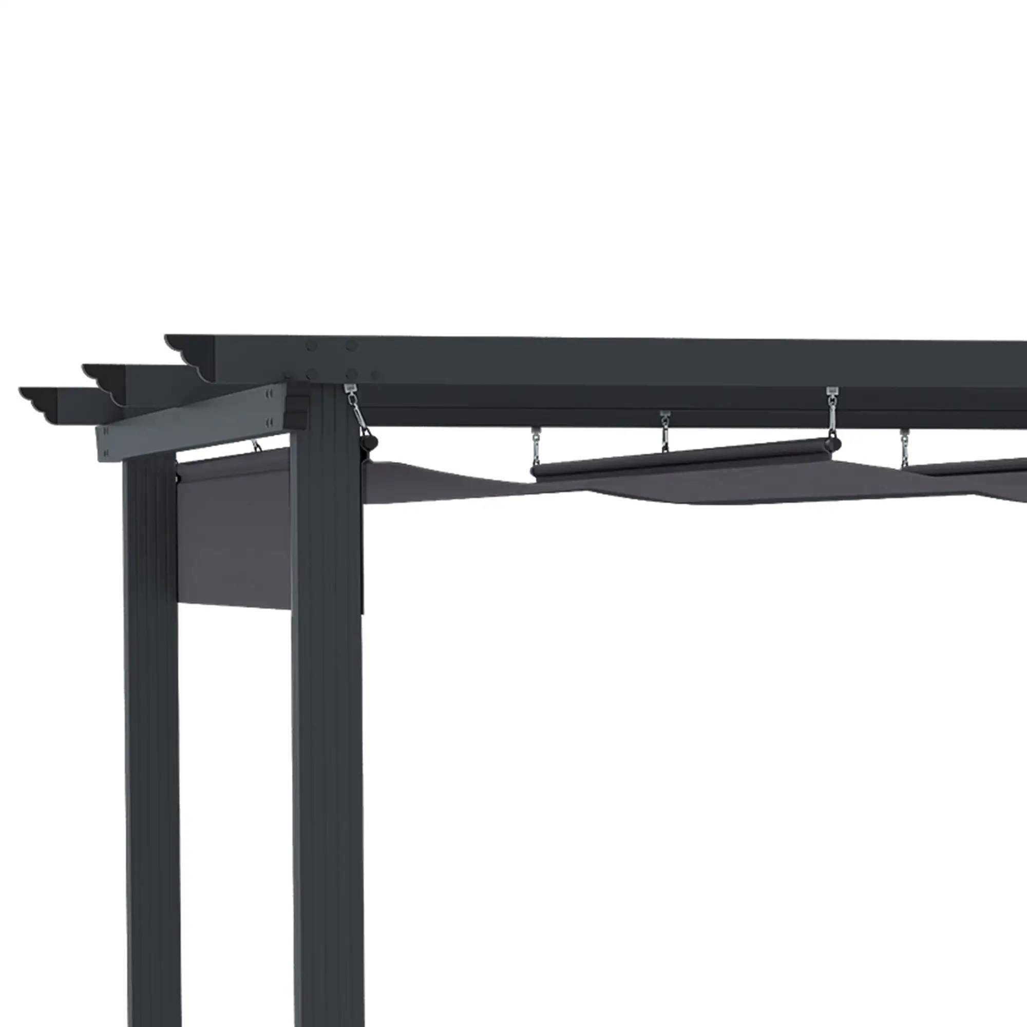 Outsunny Pergola 2,95x2,95 m mit Schiebedach Grau