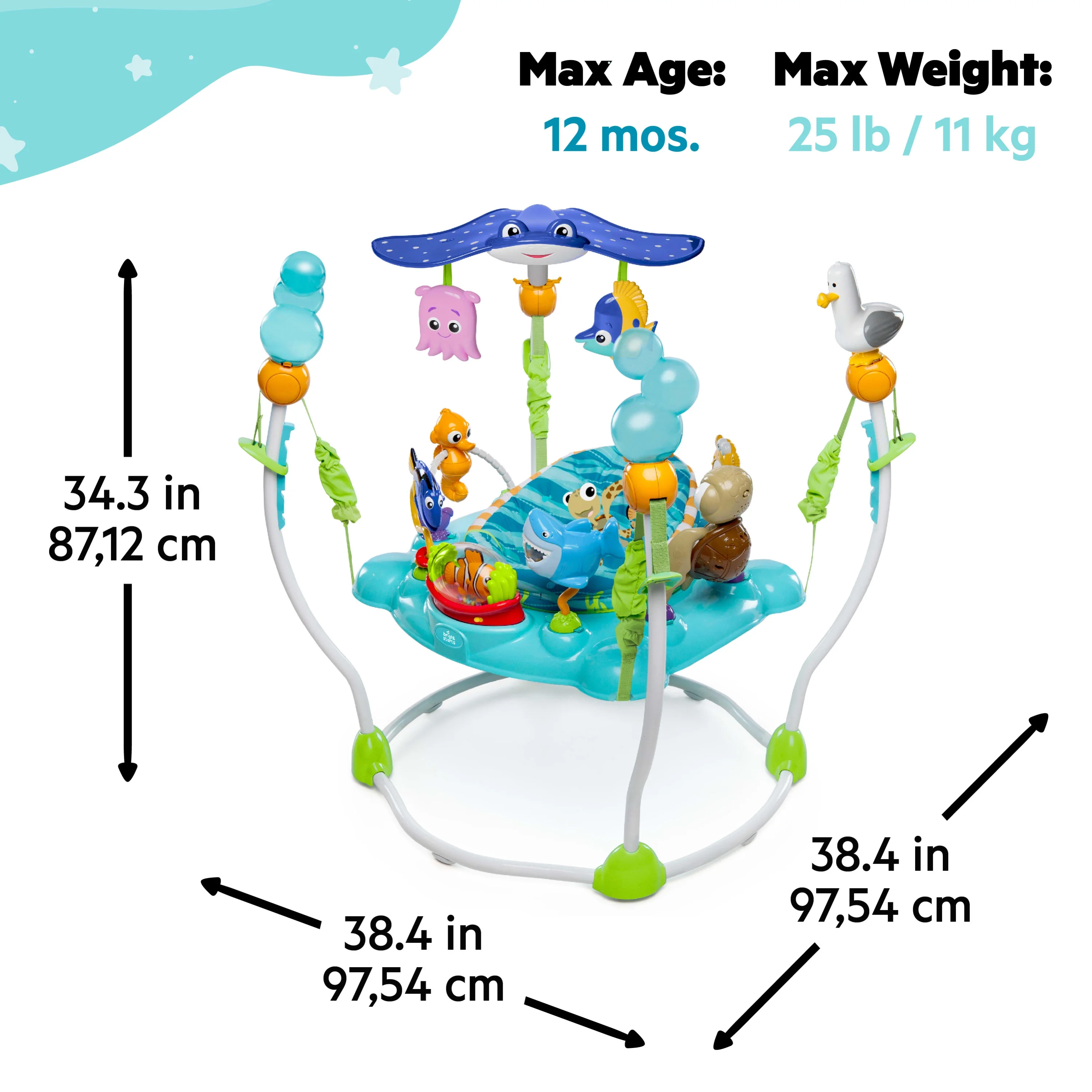 Disney Baby Finding Nemo Verstelbaar Baby-Activiteitencentrum met Wipfunctie van Bright Starts