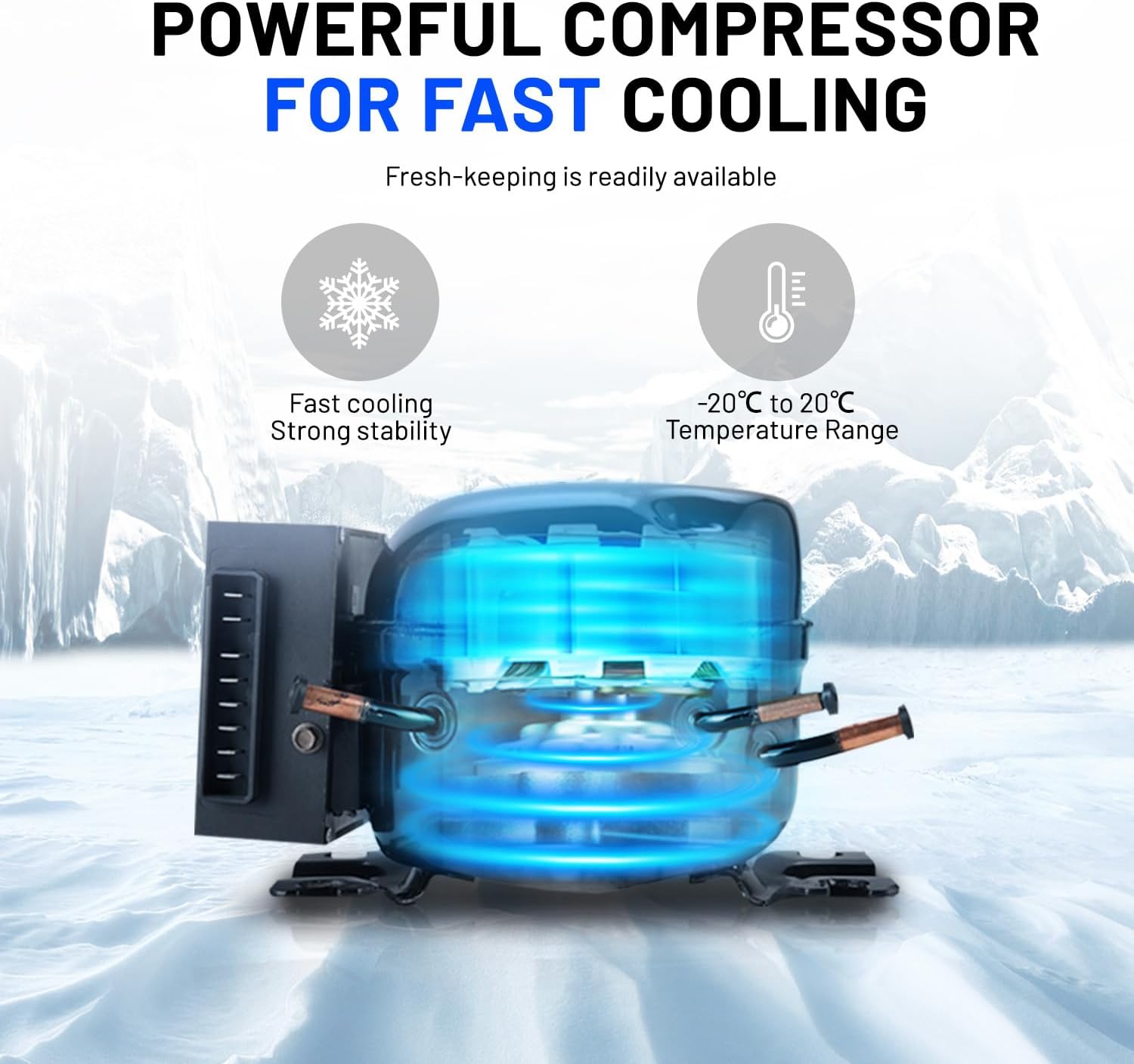 Alpicool C12 12L Cool Box 12 V Mini Fridge Electric Compressor Car Fridge Camping Freezer Box Small Portable for Car, Truck, Boat, RV with USB Connection