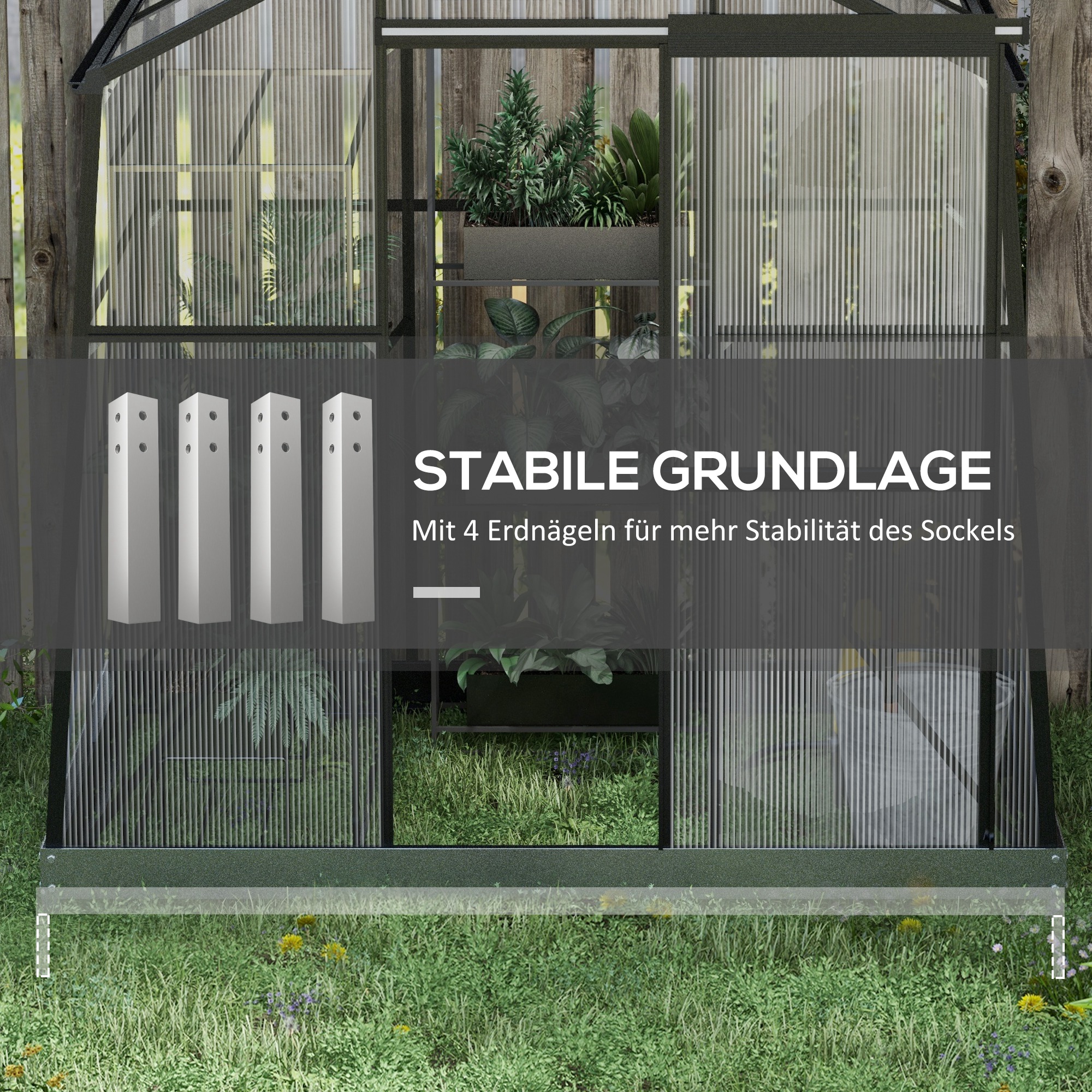 Kas Kweekhuis Kweekbed, weerbestendig, 192 x 131 x 203 cm, Zwart