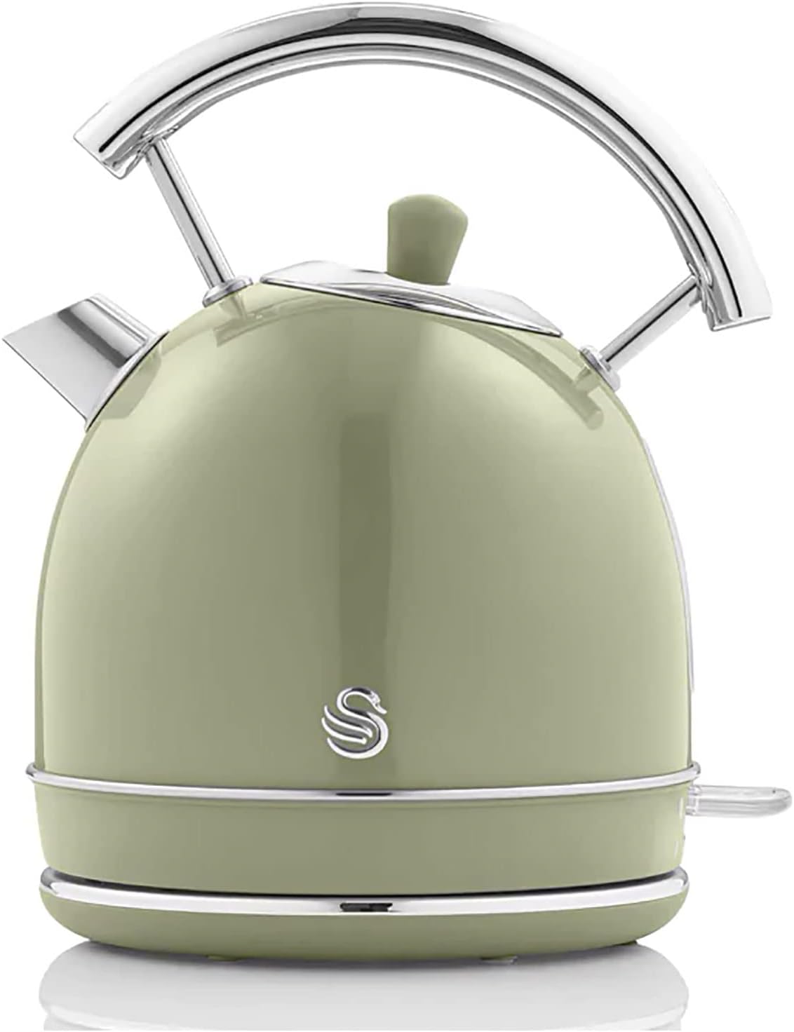 Swan Retro Frühstücks-Set 1,8 L Wasserkocher, 2 Scheiben Breitschlitz-Brottoaster, 20L Digital-Mikrowelle, 6 Leistungsstufen, Timer, Spiegeltür, Vintage Design, Grün, Einheitsgröße
