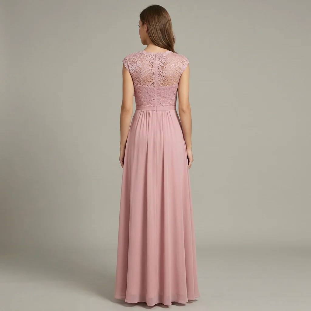 Elegantes Maxi-Chiffonkleid mit Blumenmuster und V-Ausschnitt