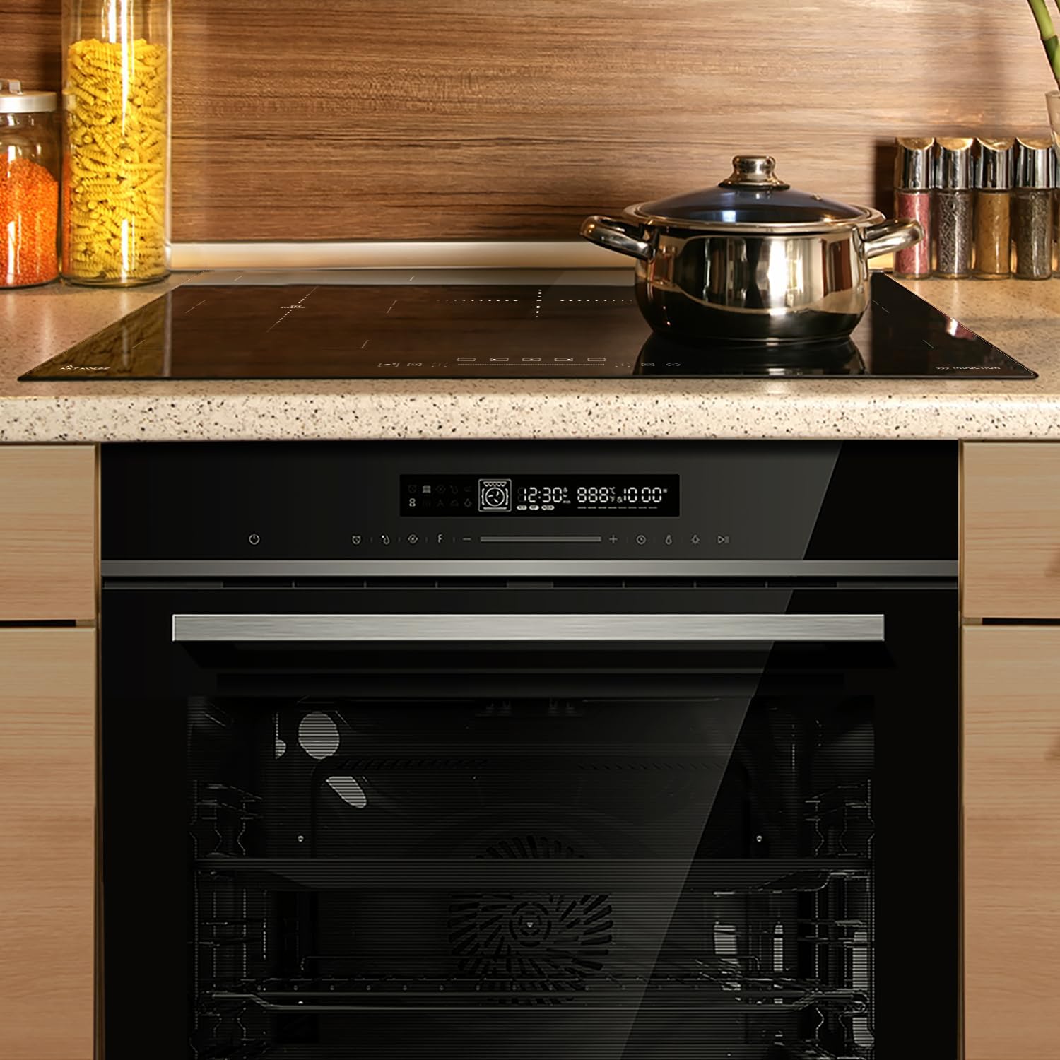 Autarkes Herdset: 60cm Einbaubackofen EB8017ED | 59cm Induktionskochfeld IH85901FZ | Katalyse | Pizzafunktion | Grill | Umluft | Heißluft | Automatik-Timer | SET8017IH592FZ