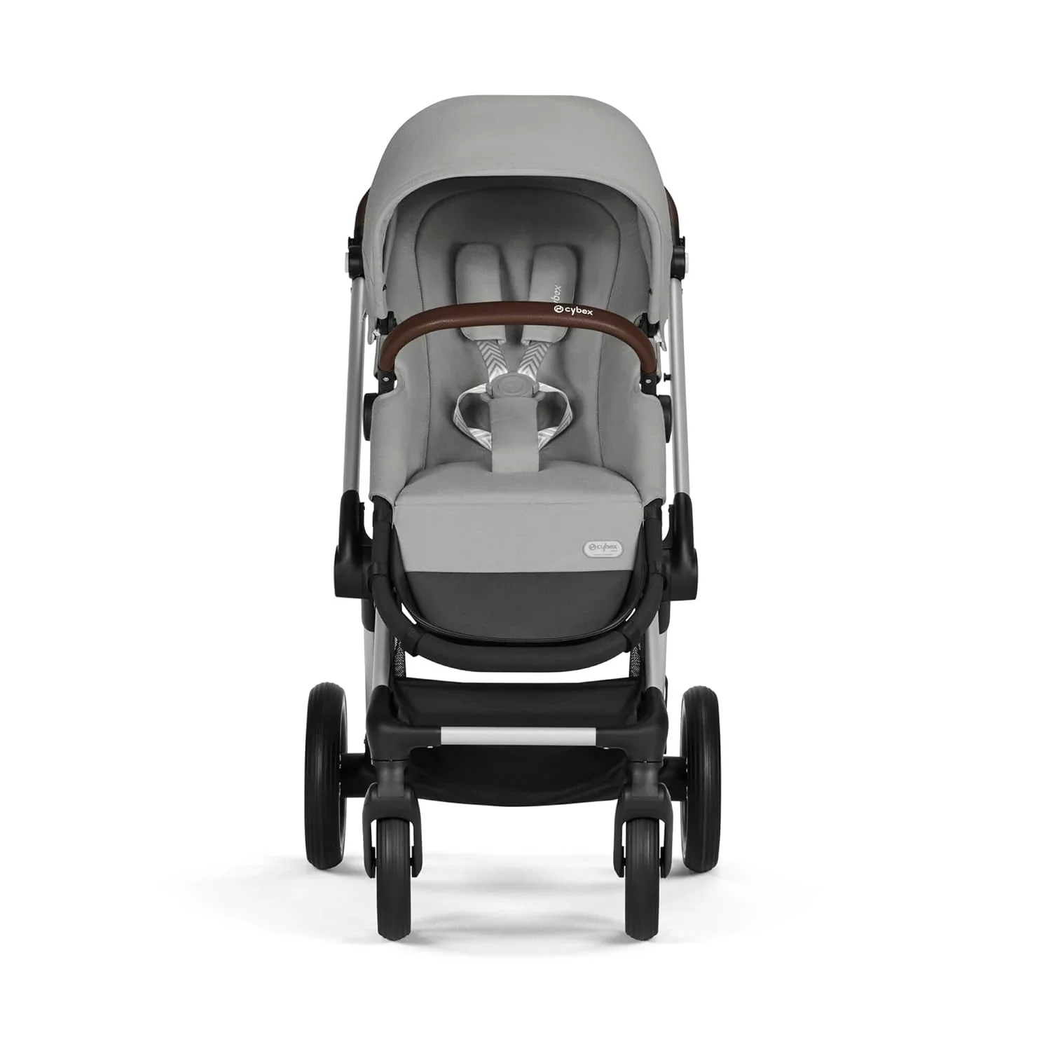 CYBEX Gold Kinderwagen EOS Lux 2-in-1 mit Babyschale Aton B2 i-Size und Babyschalen-Adapter, Reisesystem, Ab Geburt bis 22 kg (ca. 4 Jahre), Moon Black (Schwarz)