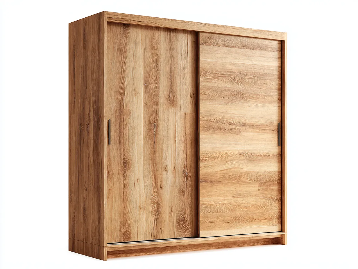 Kleiderschränke mit Schiebetüren-Holz-160x60x205 cm-Natur-Moderner Stil