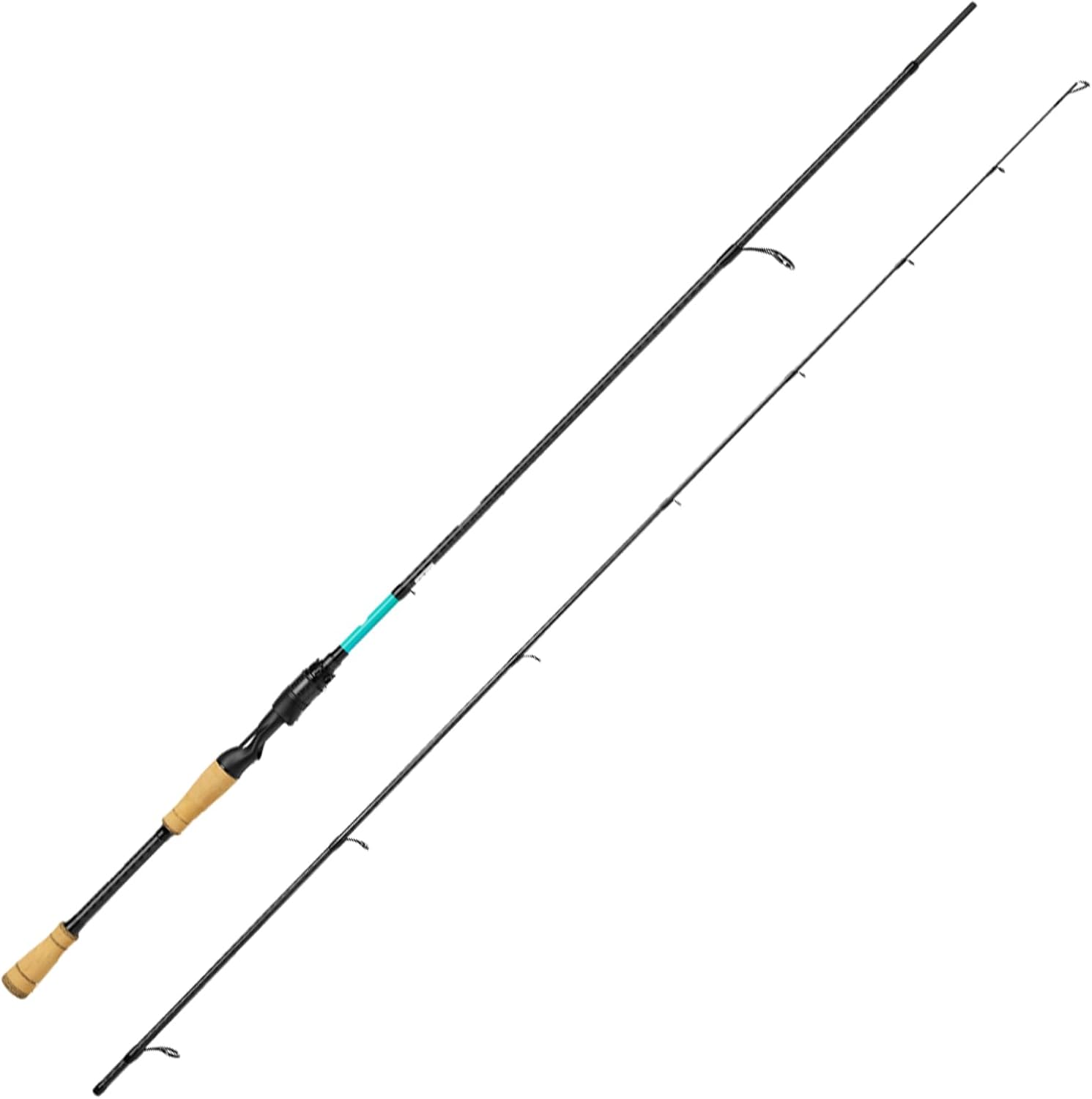 Fishing-King Tackle Zielfisch Barsch Angelset | Spinnrute 2,30 m und 7-28 g | Spinnrolle 2000 mit Schnur | Box, Köder und viel Zubehör