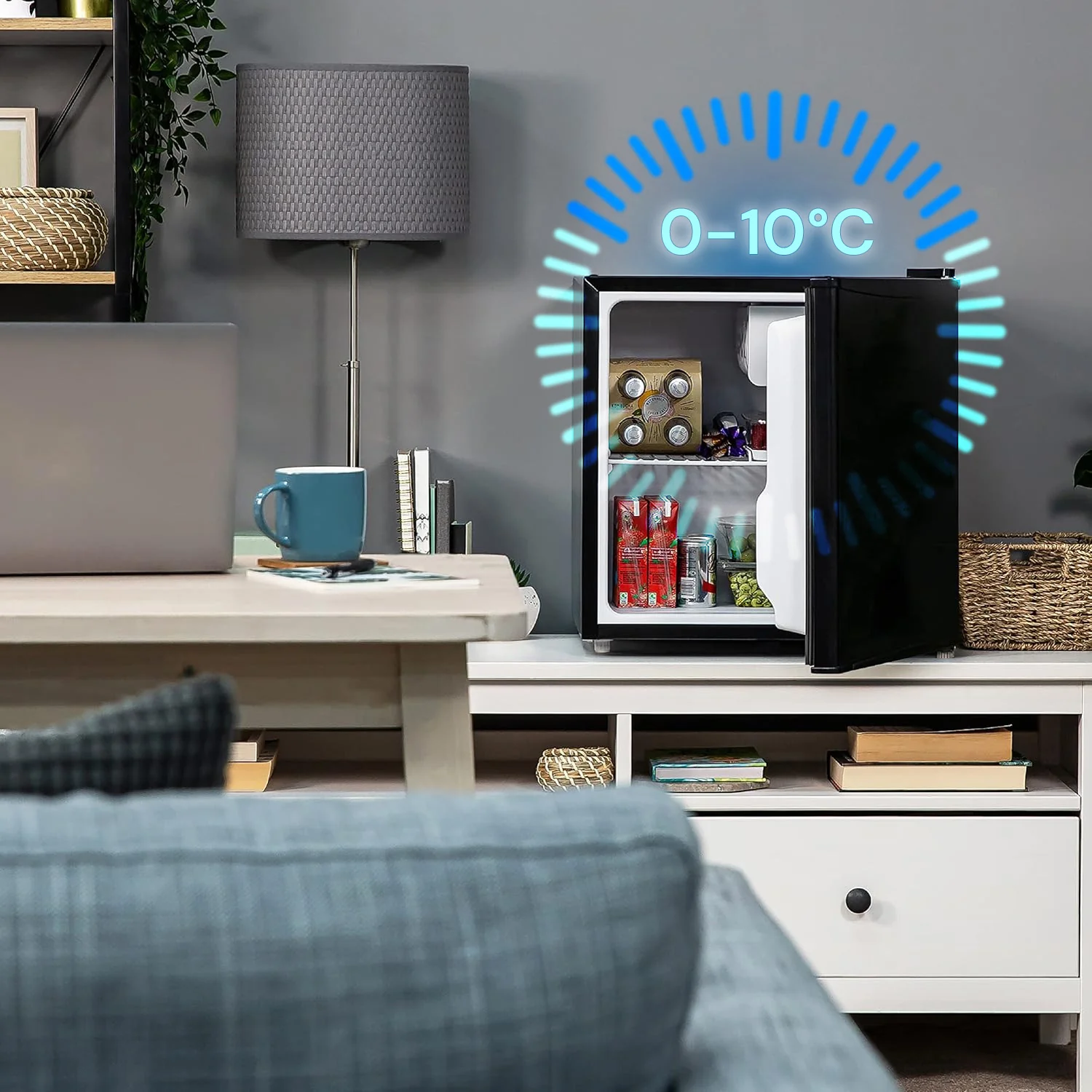 Mini Frigo In Metallo - 48l Con Freezer 5l 85w Nero