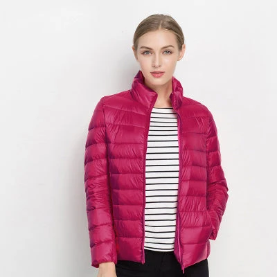 Leichte Damen Steppjacke f��r den Fr��hling | Wasserabweisende ��bergangsjacke mit Stehkragen und Daunenf��llung | Winddichte