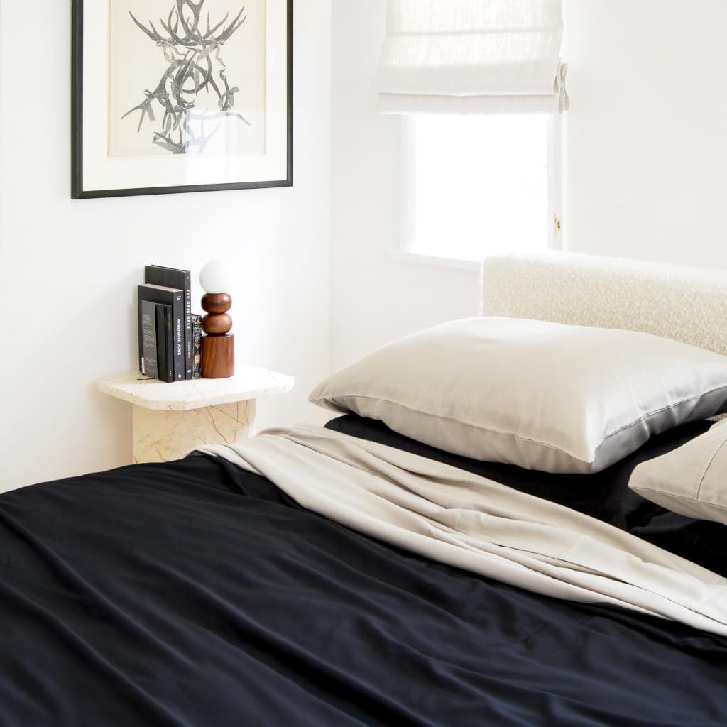 Olara Organic Bamboo Queen Bed Sheet Set - Silky Soft & Cooling, 4 Pieces