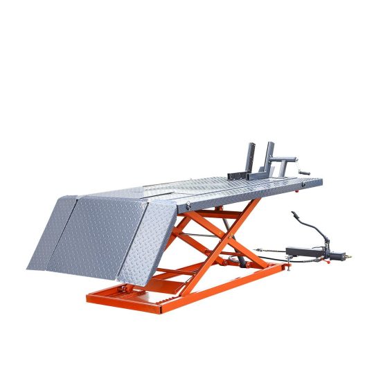 TMG-1500PML 1500-lb draagbare motorfiets/ATV-schaarlift, 48'' werkplatform, lucht- en voetpedaalbediening