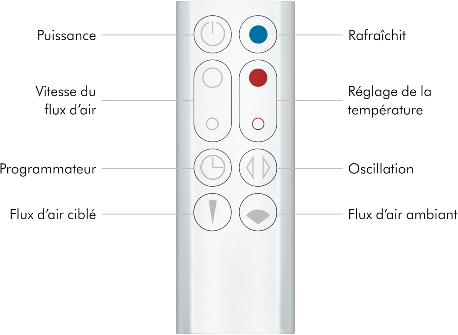 Dyson Hot+Cool Jet Focus Chauffage et ventilateur AM09 – 2-en-1 : chauffe et refroidit avec flux d'air puissant (Blanc/Argent)