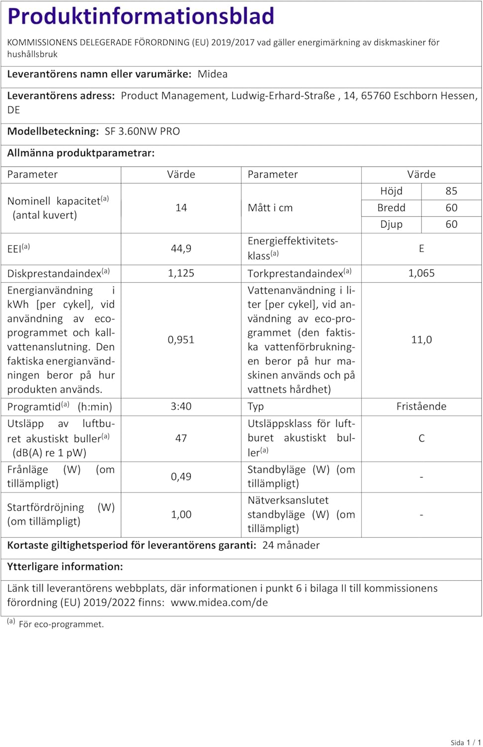 Midea Geschirrspüler Unterbau MDWEU1435XSS-W, 14 Maßgedecke, Spülmaschine 60 cm Teilintegrierbar mit WIFI, Extra Trocknung, 7 Programme, 47dB, 0-24h Startzeitverzögerung, Inox