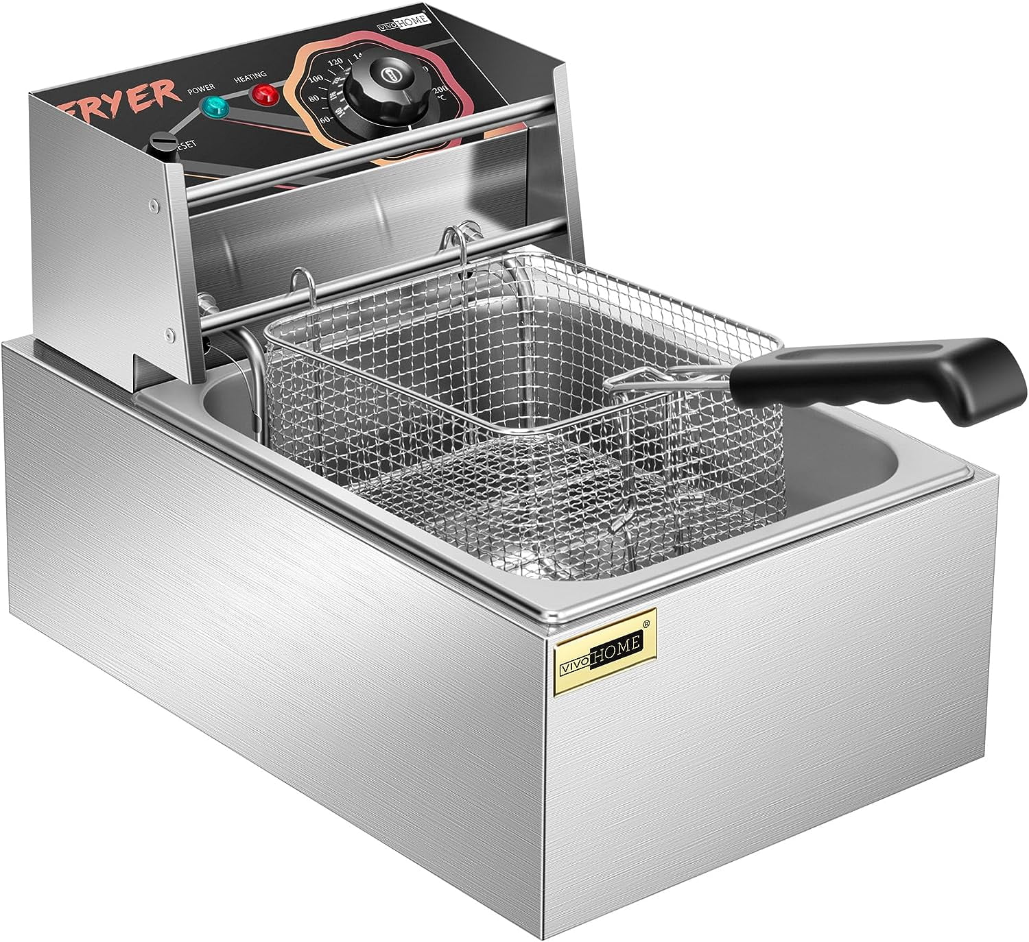 2025 2500W Elektrische Friteuse met Mand �C Snelle Verwarming, Grote Capaciteit en Gemakkelijke Reiniging