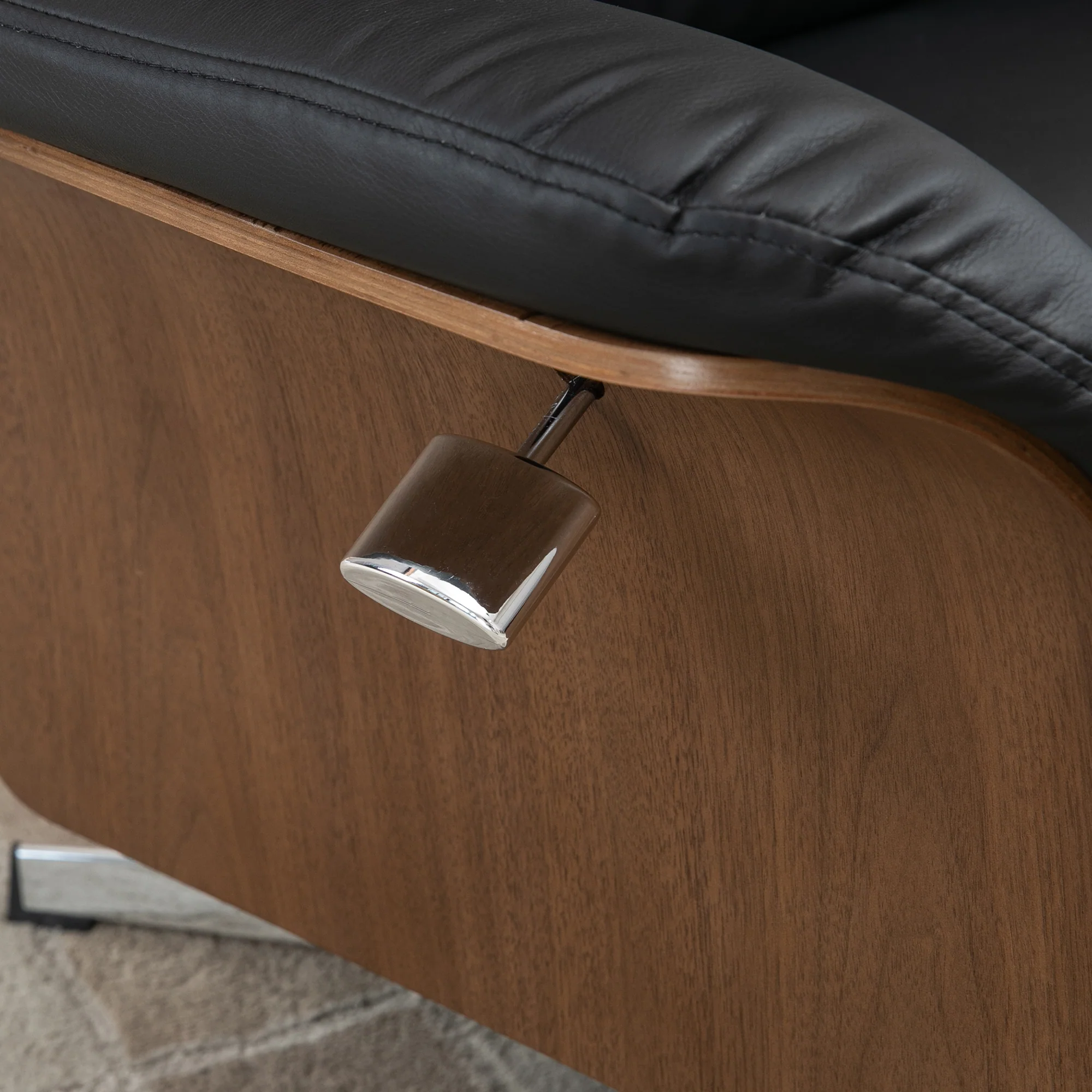 HOMCOM Fauteuil met voetenbank, 360° draaibaar, ligfunctie, leesstoel, zwart, 80 x 84 x 108 cm