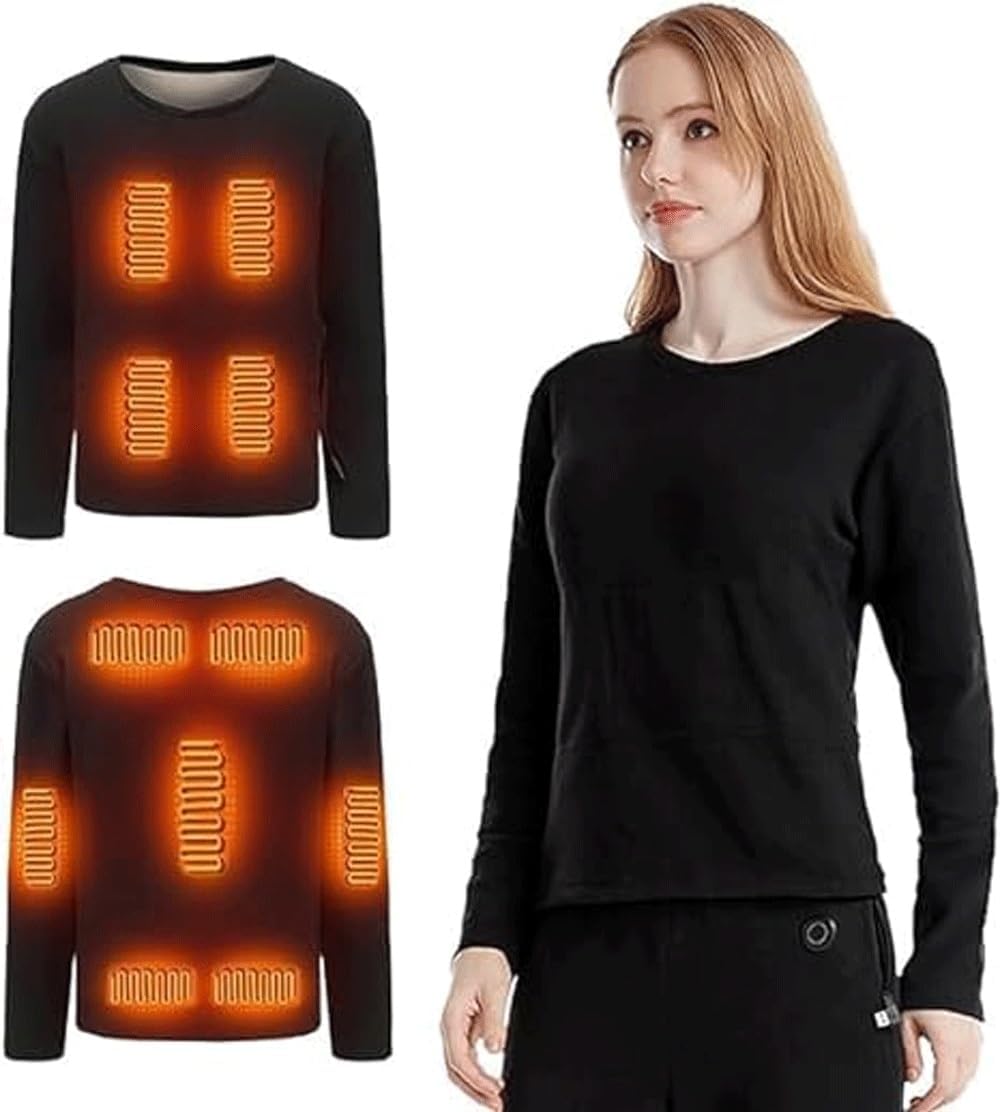Beheiztes Unterwäsche-Thermoset, USB-isoliertes beheiztes Unterwäsche-Thermoset mit 3 Heizstufen und 22 Heizzonen für den Winter/Skifahren (Farbe: Hose, Größe: XL) (Shirt M)