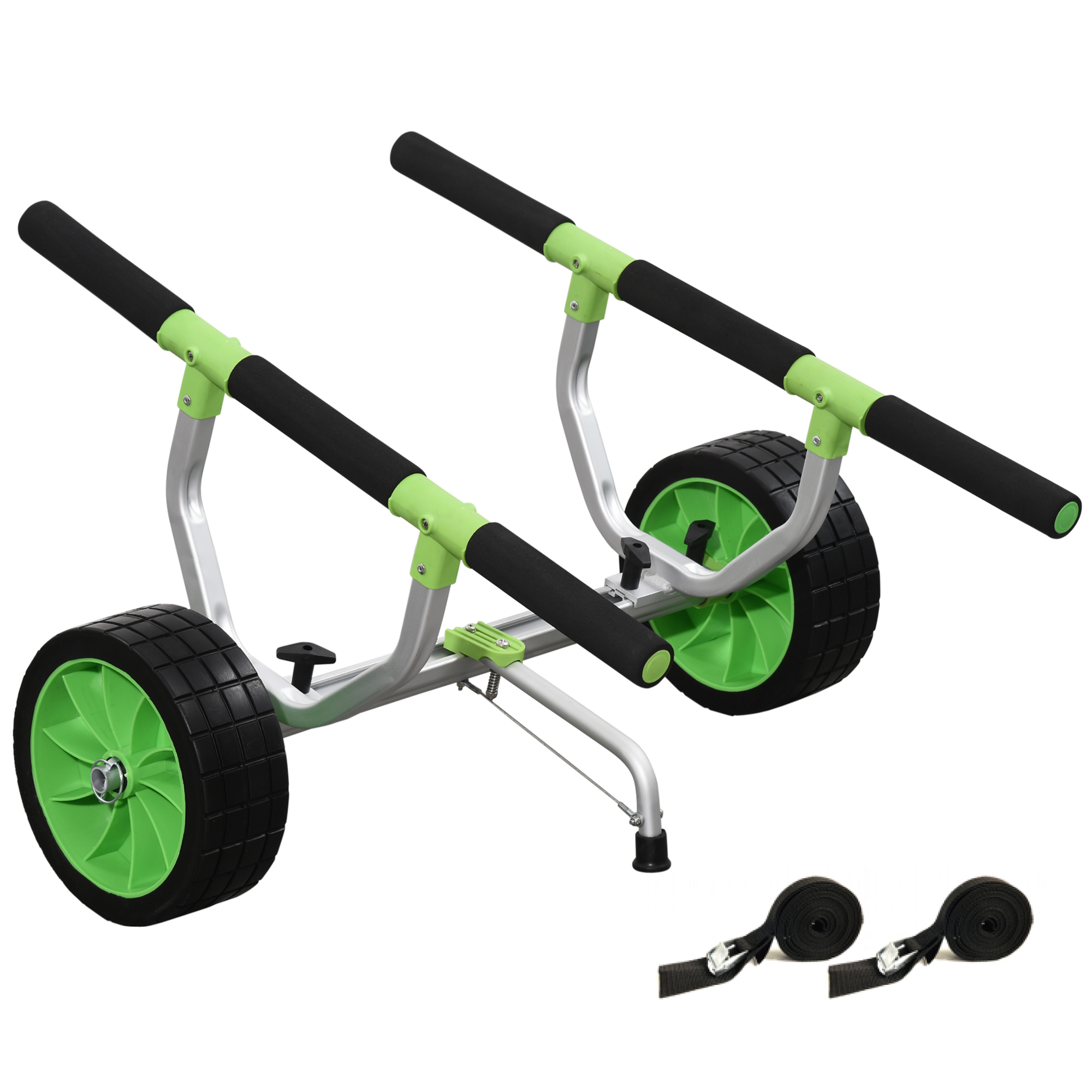 SPORTNOW bootkar, in breedte verstelbaar, draagvermogen tot 100 kg, aluminium, zwart+groen, 79 x 72,5 x 42 cm