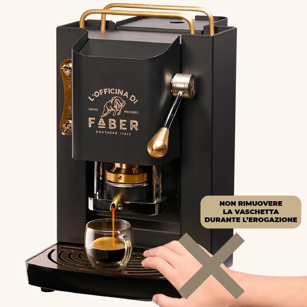 Faber PRO Total Deluxe Kaffeemaschine aus Messing, 44 mm Ese Papier, 1.3 liters, (Weiß)