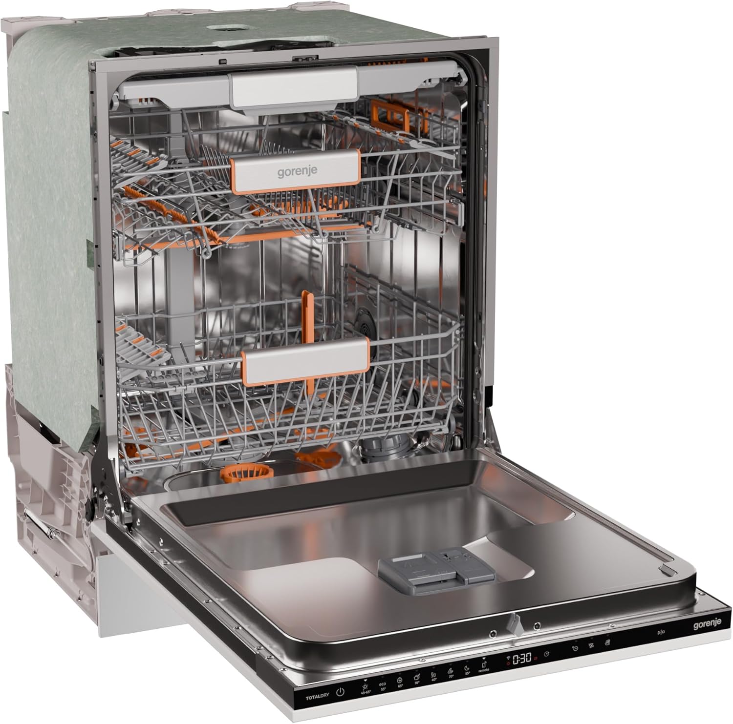 Gorenje GV663A66 Geschirrspüler/Einbaugerät FRONT NICHT ENTHALTEN/Made in EU/60 breite/16 Maßgedecke/8 Programme/TotalDry/Nachtprogramm/Status LED Licht/EEK: A-10%/Einbaumaße (HxBxT): 82 x 60 x 55,5cm