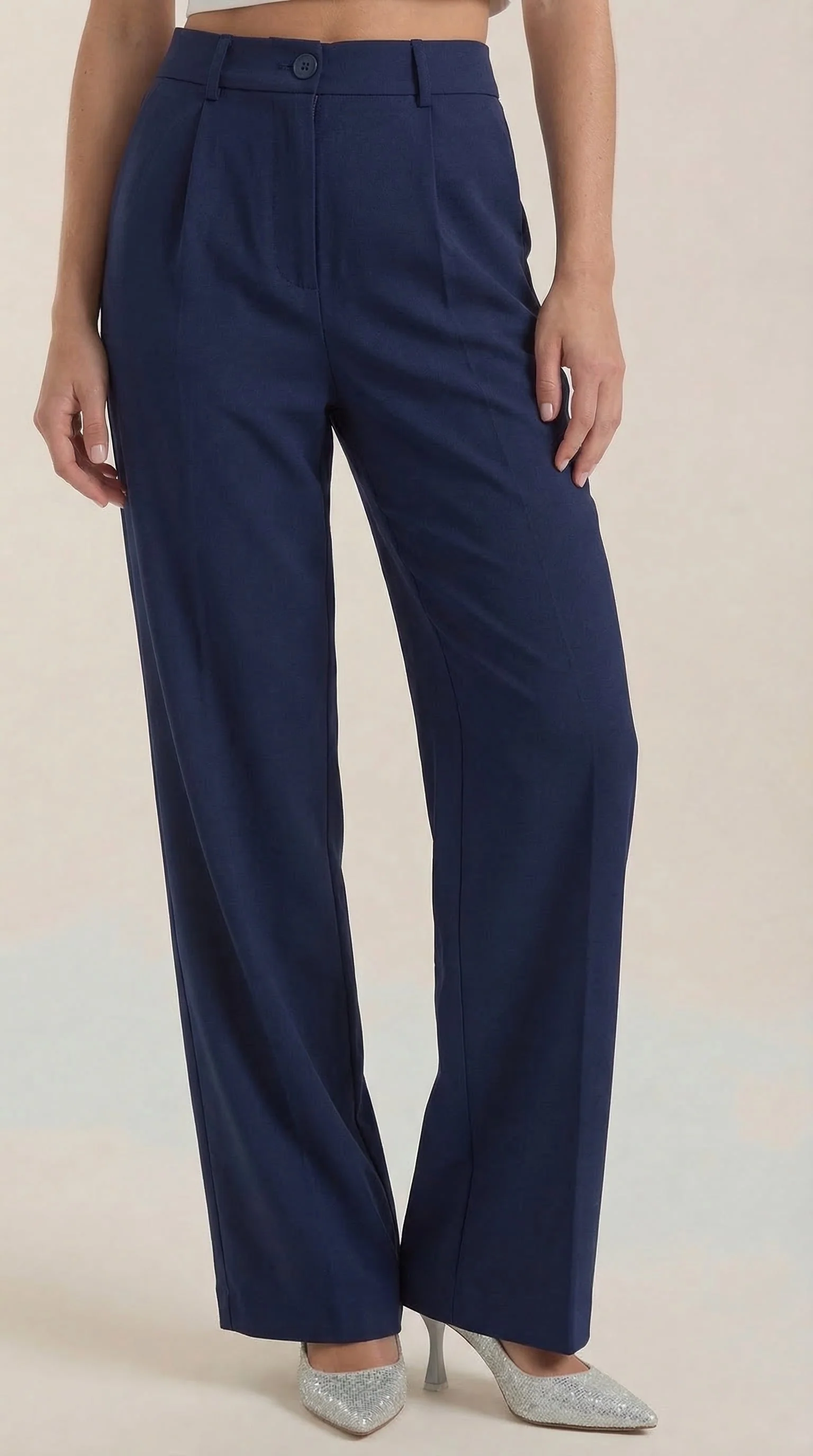 High Waist Stoffhose