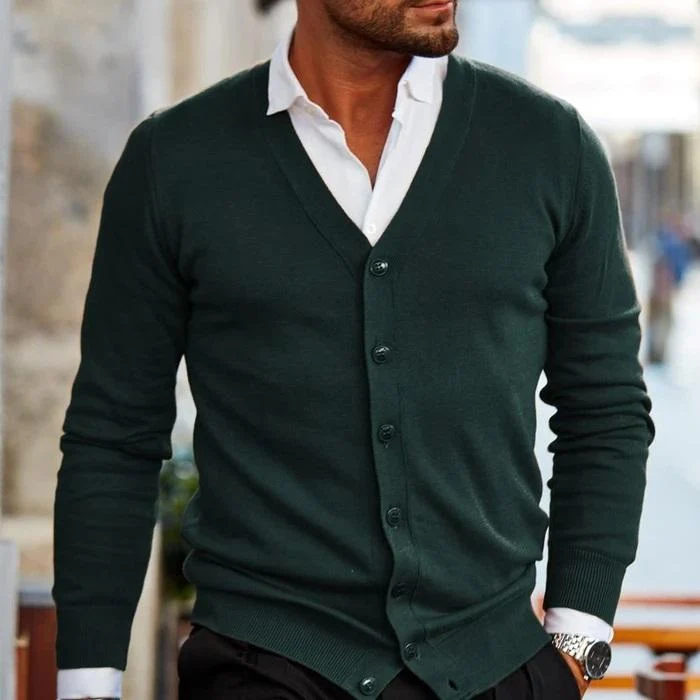 Eleganter Herren-Strickjacke mit Kn?pfen | Smart Casual