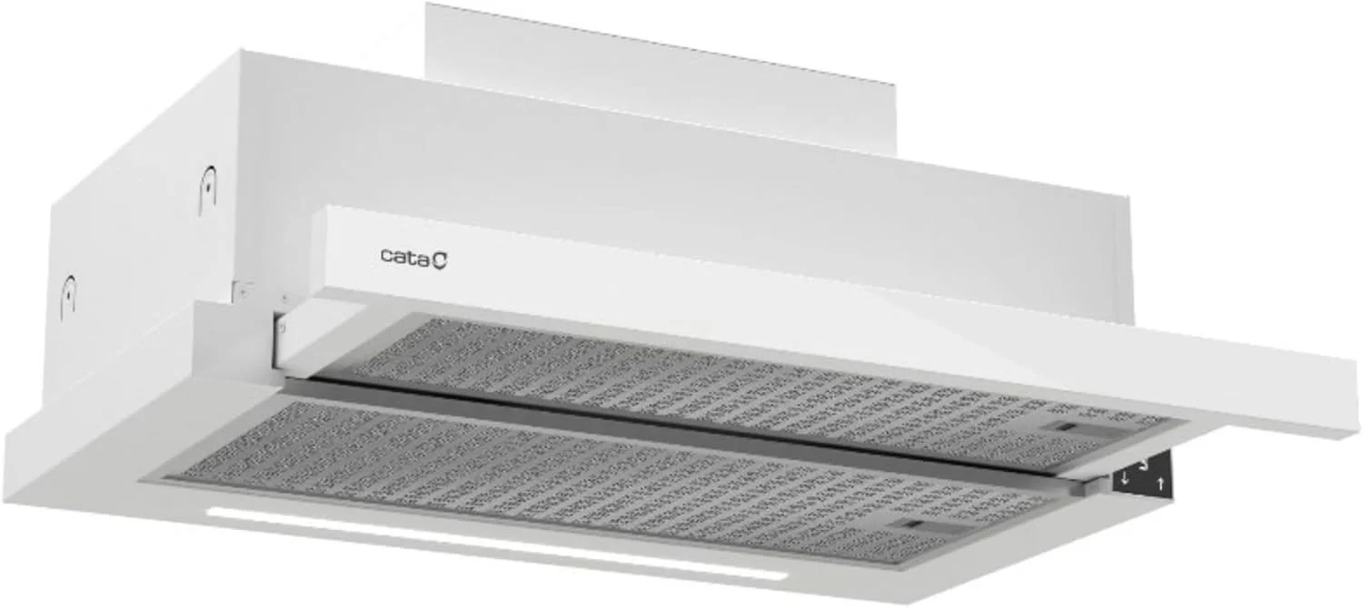 Cata Campana Extractora TFH 6830 GWH 6 Niveles de Extracción Panel de Control Táctil Nivel Sonoro 46 db Motor Extra Silencioso Iluminación LED Interior Blindado Fácil Limpieza Ancho 60 cm Color Blanco
