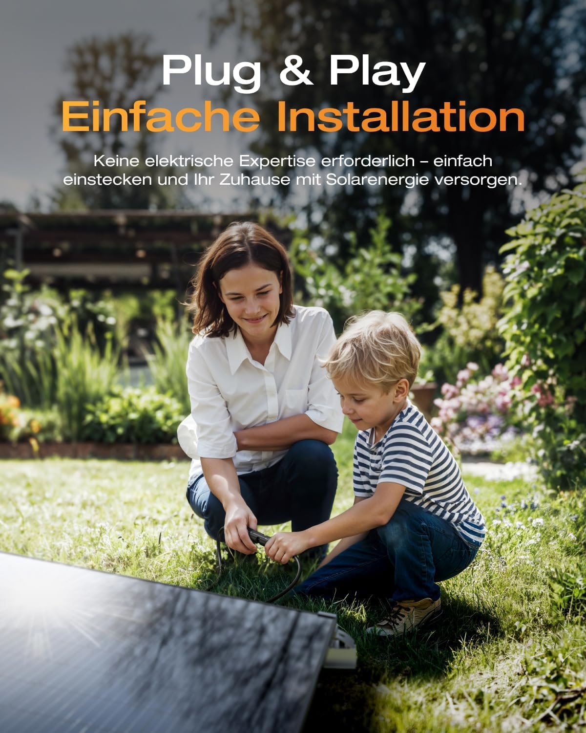 Solarway® 1000Wp / 800W Balkonkraftwerk komplett Steckdose - neuester EcoFlow Stream 800 Watt Wechselrichter - Solaranlage Komplettset - 500W bifaziale Black Solarmodule & EcoFlow & Zubehör