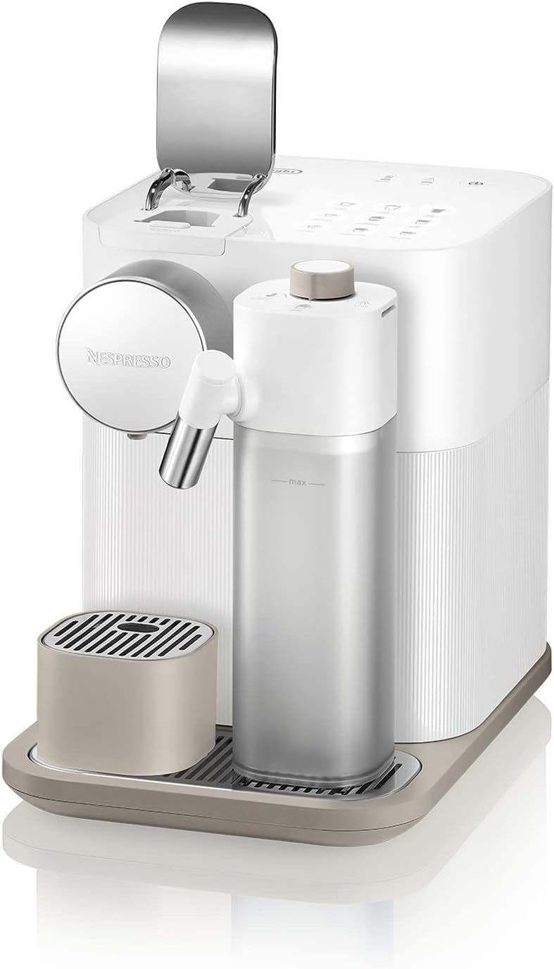 Nespresso De'Longhi EN640.W Gran Lattissima Kaffeekapselmaschine mit automatischem Milchsystem,19 Bar Druck, 1400W,Weiß