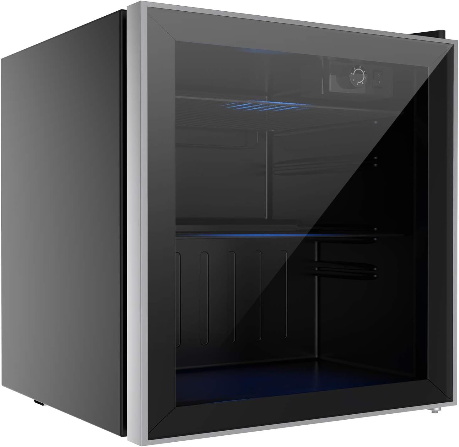 Compact 46L Bar Fridge with Glass Door for Drinks - Ideal for Home, Office or Bar