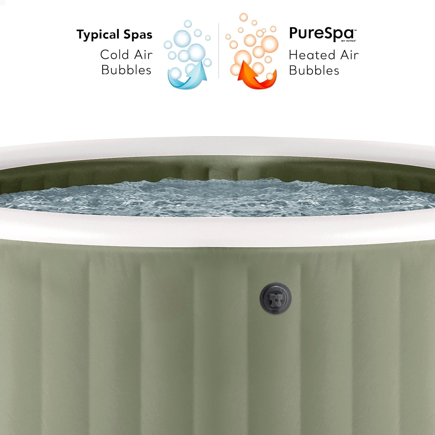 Intex 6-Personen Olivgrün Rund Bubble Spa Set 28428NP (Aufgeblasen 216 cm x 71 cm)