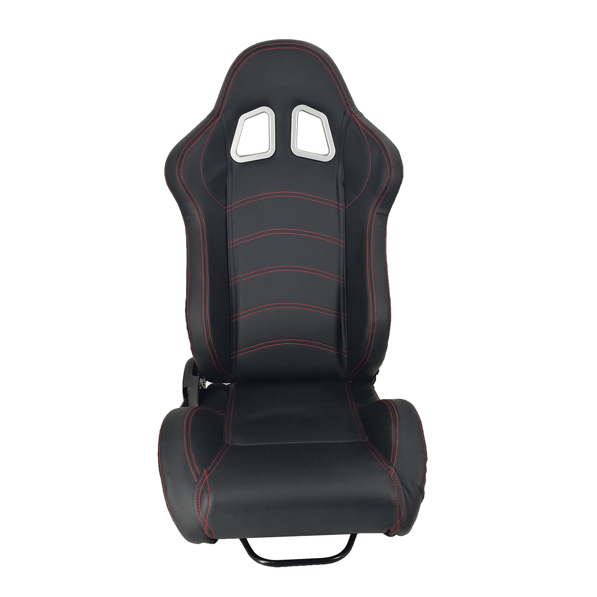 2025 Set van 2 Verstelbare PVC Racestoelen met Dubbele Rails, Zwart